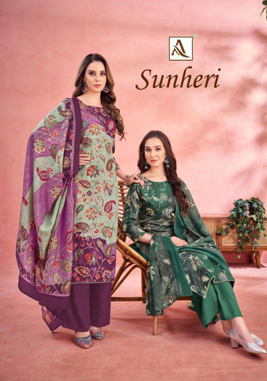 Alok Sunheri Wholesale cotton dress materials in Vadodara