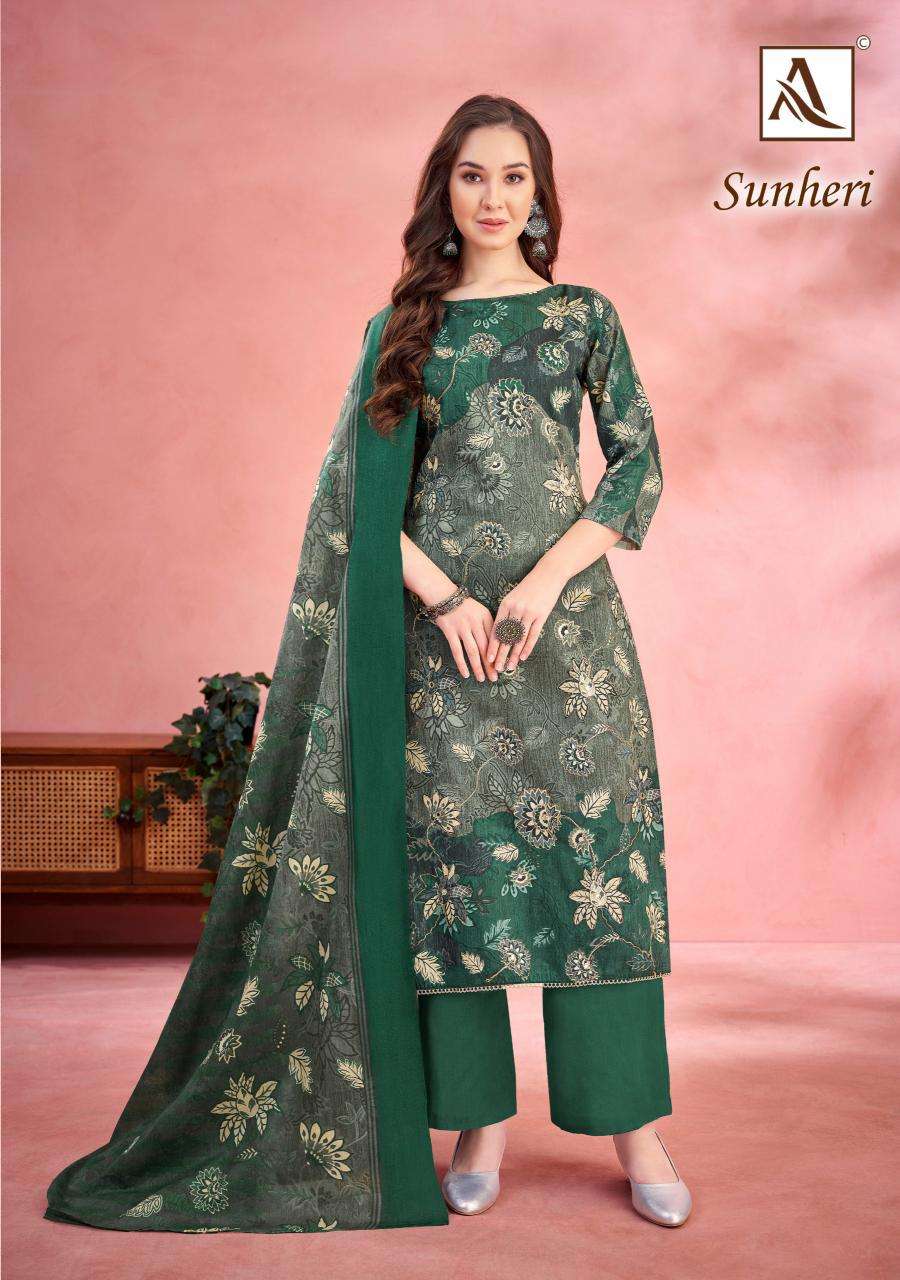 Alok Sunheri Wholesale cotton dress materials in Vadodara