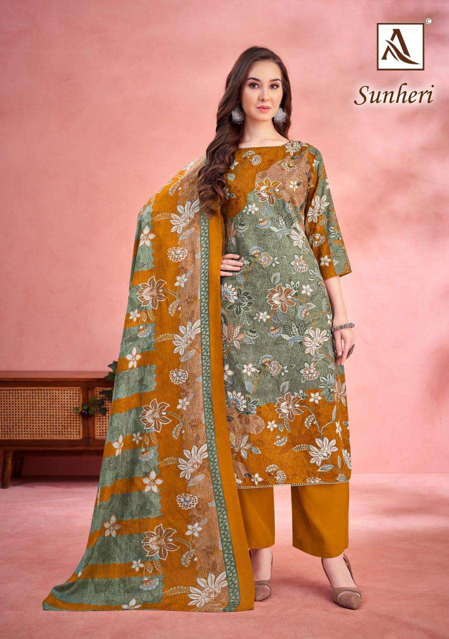 Alok Sunheri Wholesale cotton dress materials in Vadodara