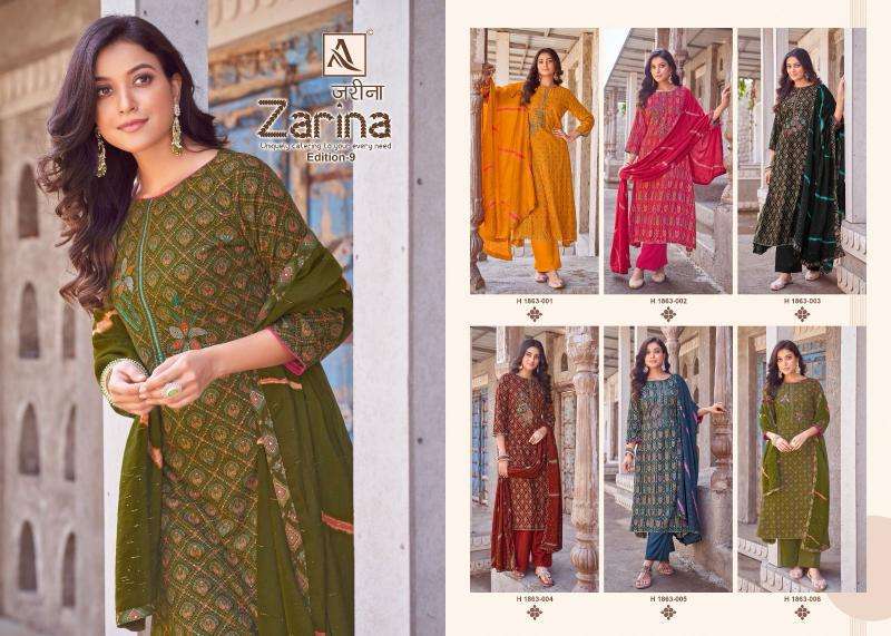 Alok Zarina Vol 9 Dress materials for reselling in Ahmedabad