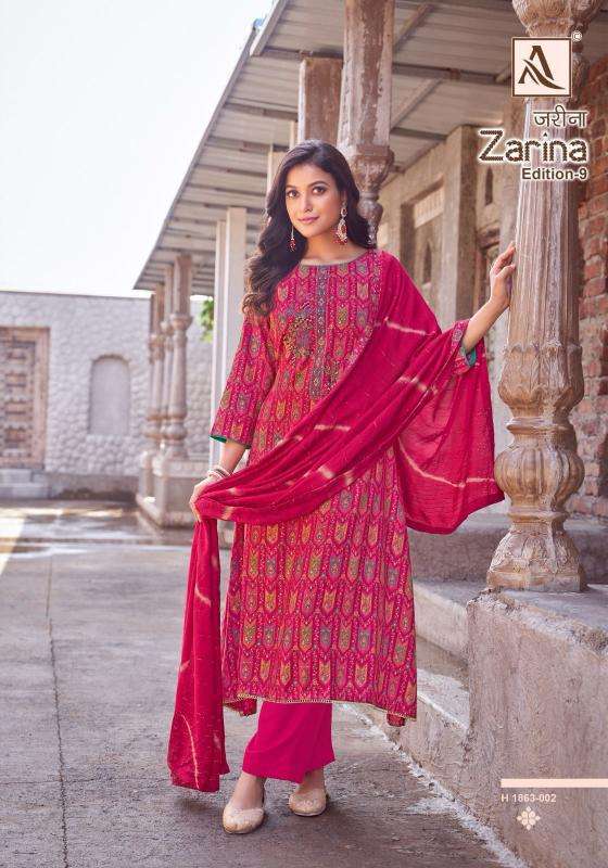 Alok Zarina Vol 9 Dress materials for reselling in Ahmedabad