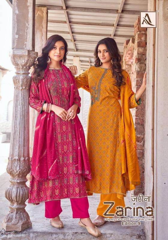 Alok Zarina Vol 9 Dress materials for reselling in Ahmedabad