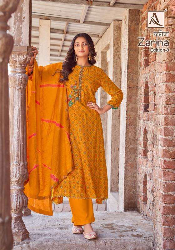 Alok Zarina Vol 9 Dress materials for reselling in Ahmedabad