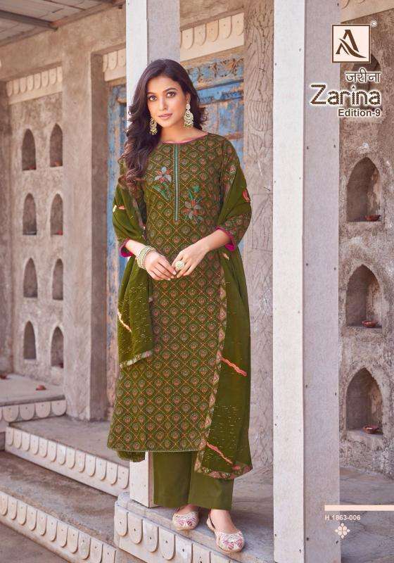 Alok Zarina Vol 9 Dress materials for reselling in Ahmedabad