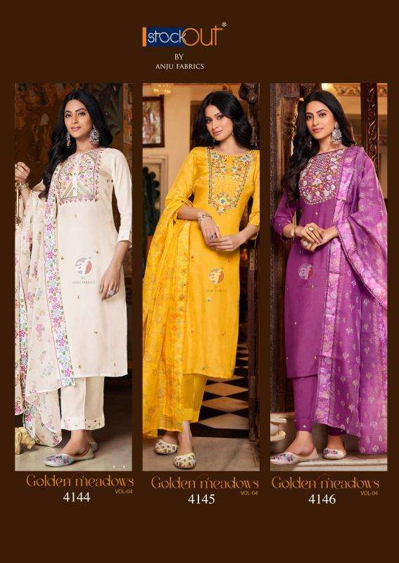 Anju Fabrics Golden Meadows vol 4 Kurti retail shops in Vadodara