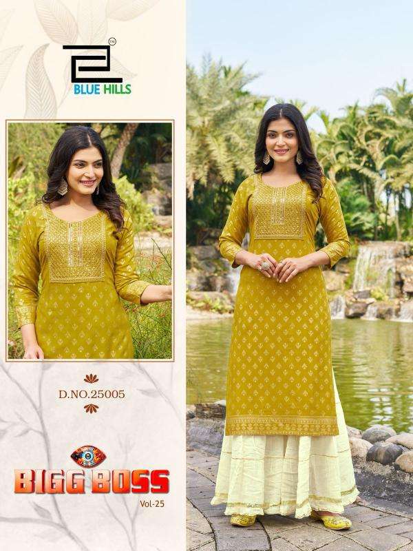 Blue Hills Bigg Boss Vol 25 kurti wholesale market in surat