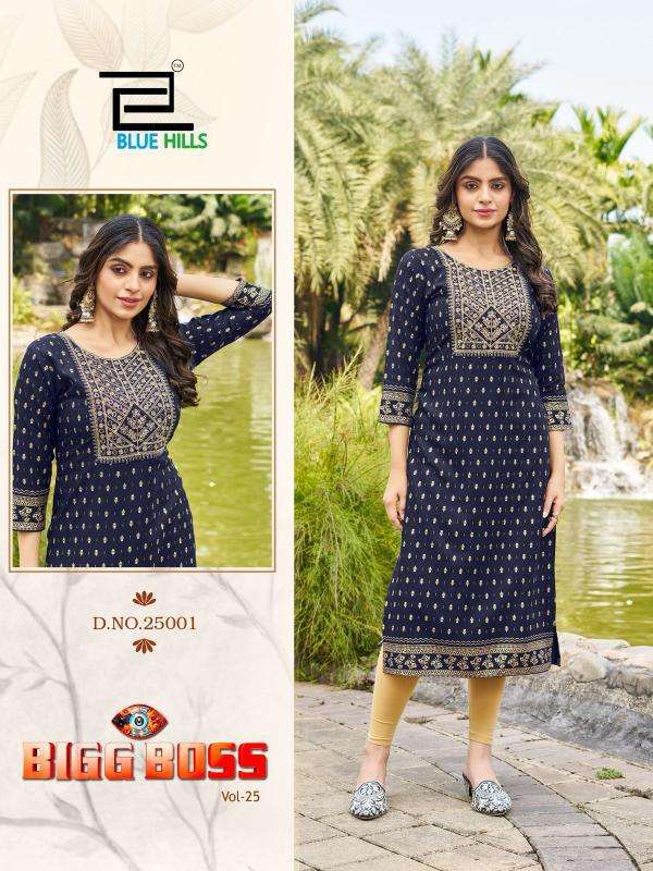 Blue Hills Bigg Boss Vol 25 kurti wholesale market in surat