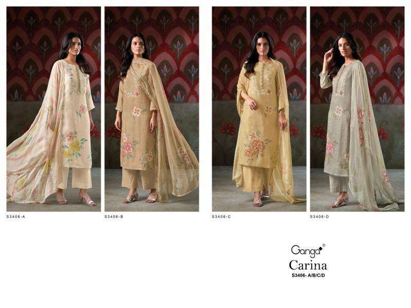 Ganga Carina 3406 Pakistani party wear suits wholesale