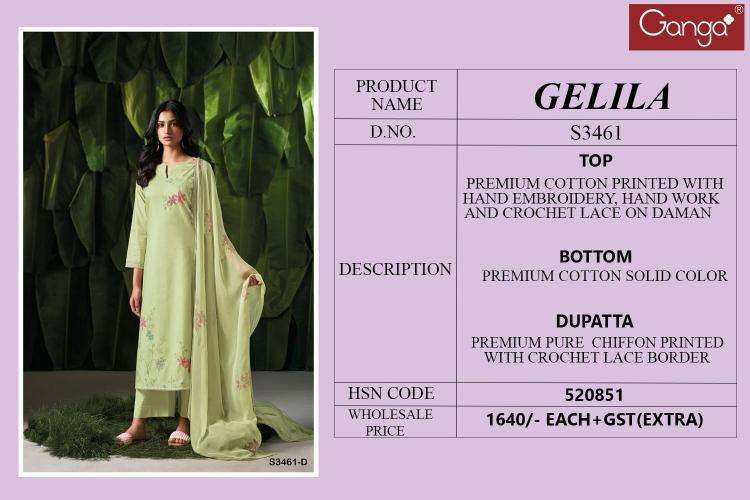 Ganga Gelila 3461 Pakistani suits wholesale market in Mumbai