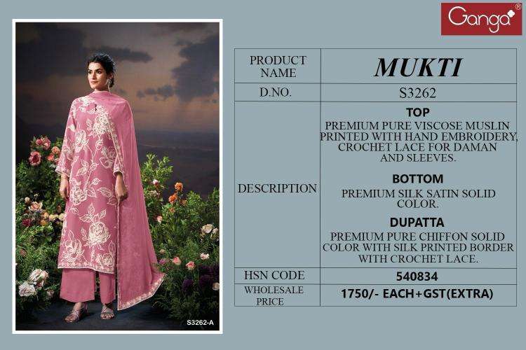 Ganga Mukti 3262 Pakistani suits wholesale price