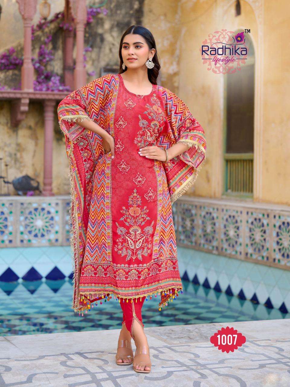 Radhika Lifestyle Noor vol 1 kaftan  Latest kurti designs wholesale in Delhi