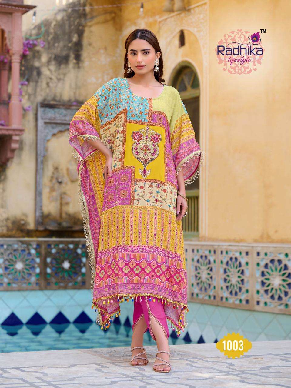 Radhika Lifestyle Noor vol 1 kaftan  Latest kurti designs wholesale in Delhi