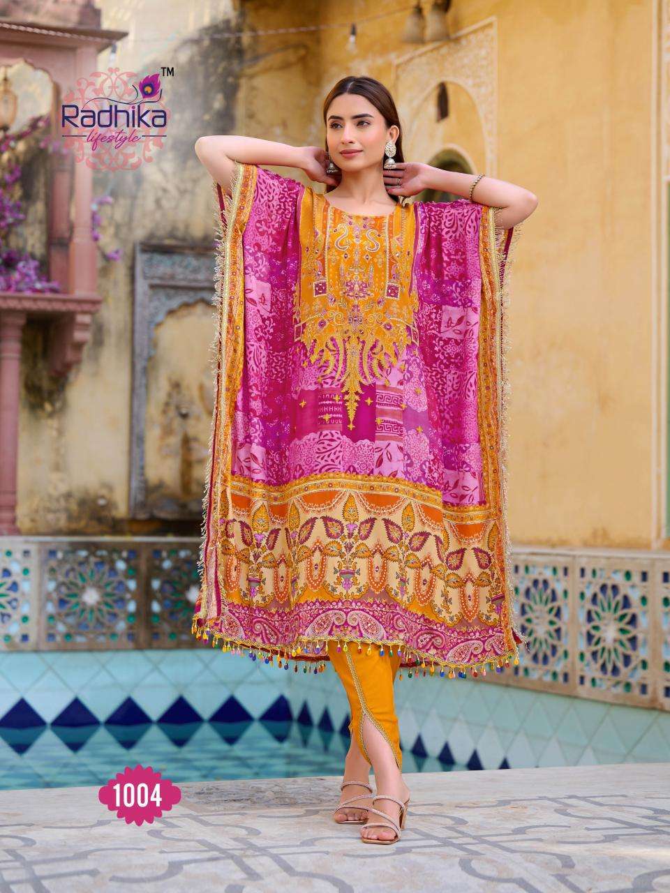 Radhika Lifestyle Noor vol 1 kaftan  Latest kurti designs wholesale in Delhi