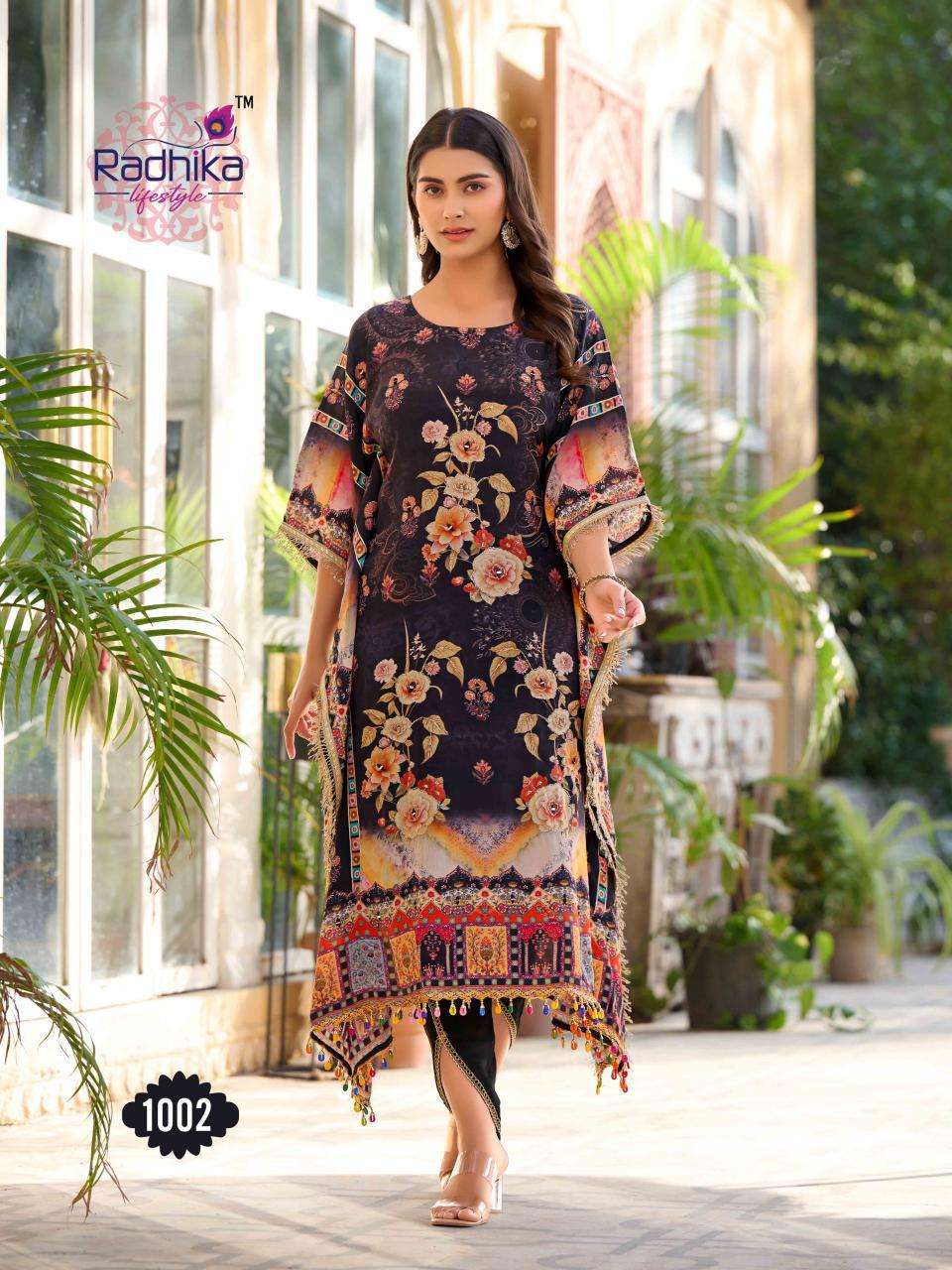 Radhika Lifestyle Noor vol 1 kaftan  Latest kurti designs wholesale in Delhi