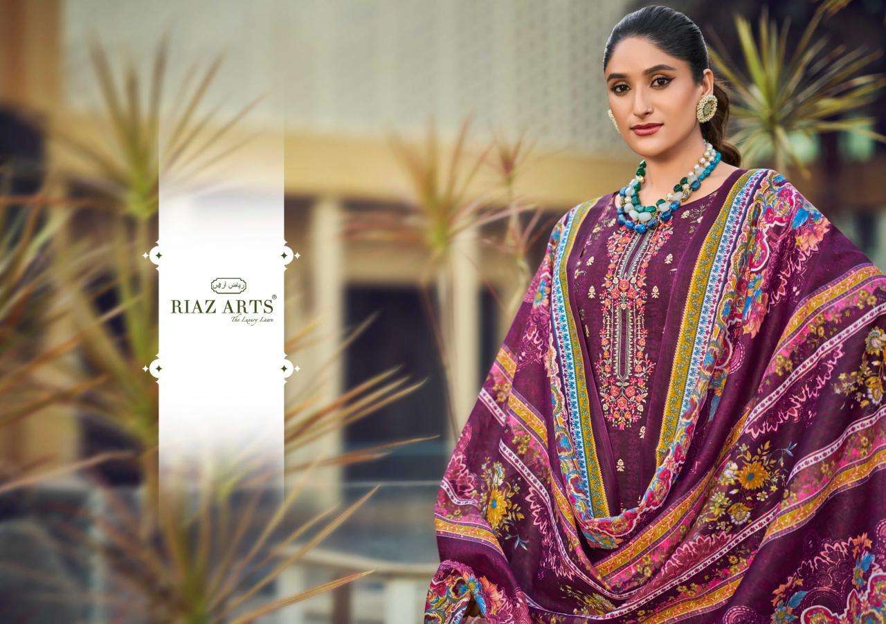 Riaz Arts Qurbat Wholesale dress materials catalog surat