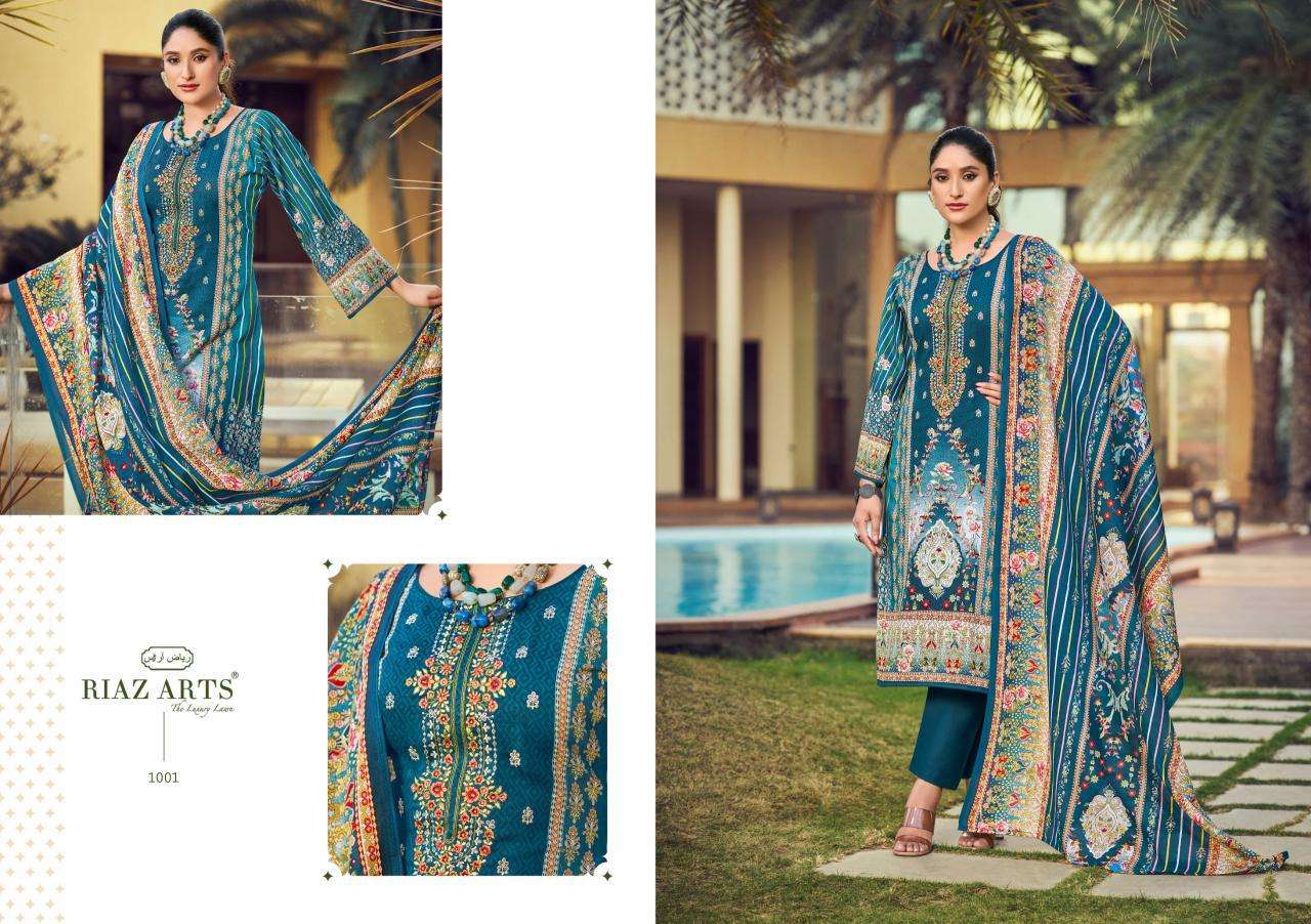 Riaz Arts Qurbat Wholesale dress materials catalog surat