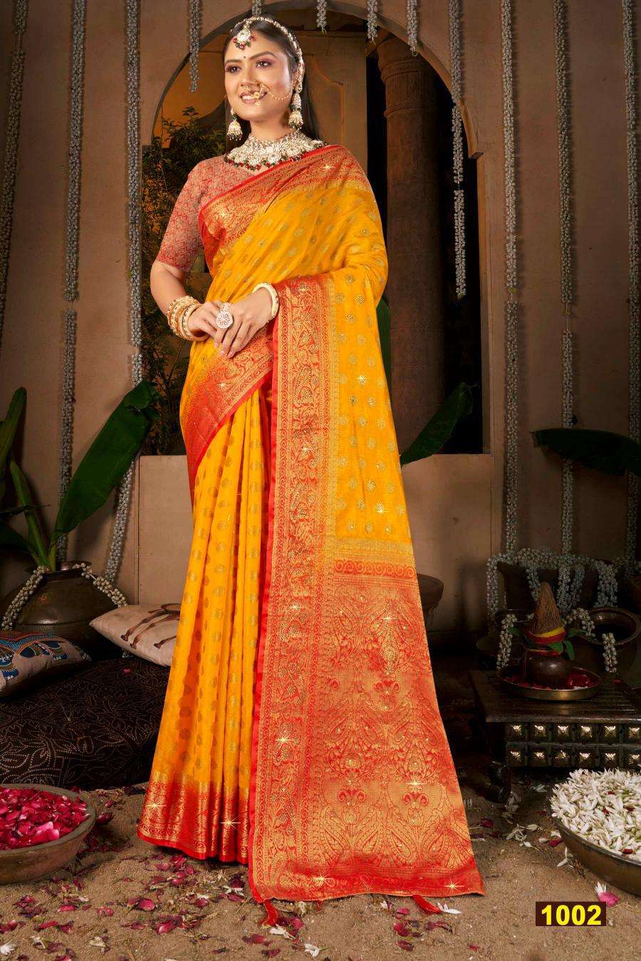 Saroj Vrindavan dola sarovski vol.4 Wholesale saree market in Ahmedabad