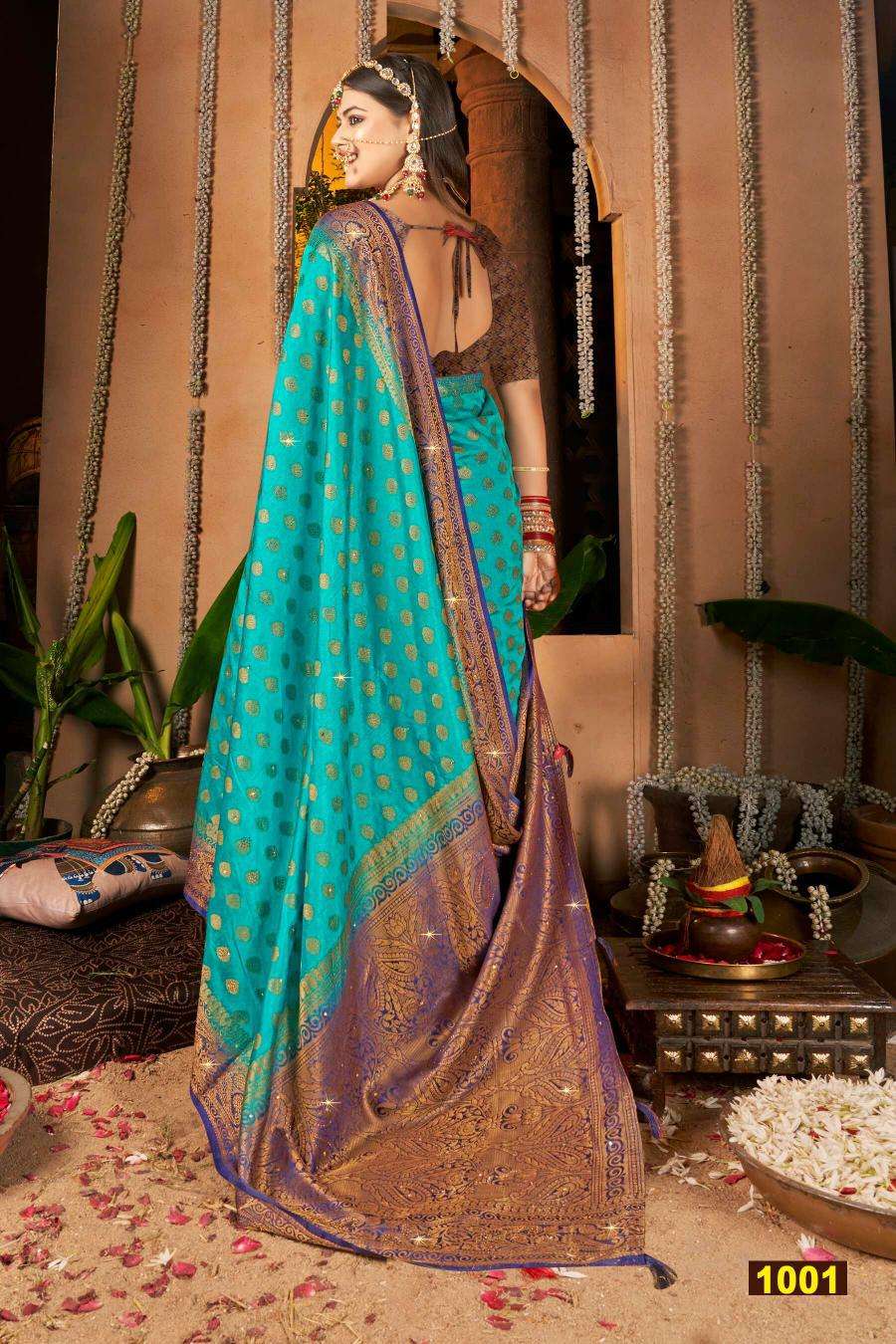 Saroj Vrindavan dola sarovski vol.4 Wholesale saree market in Ahmedabad