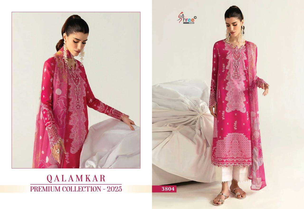 Shree Fabs Qalamkar Premiun Collection 2025 Chiffon Dupatta Wholesale unstitched salwar kameez