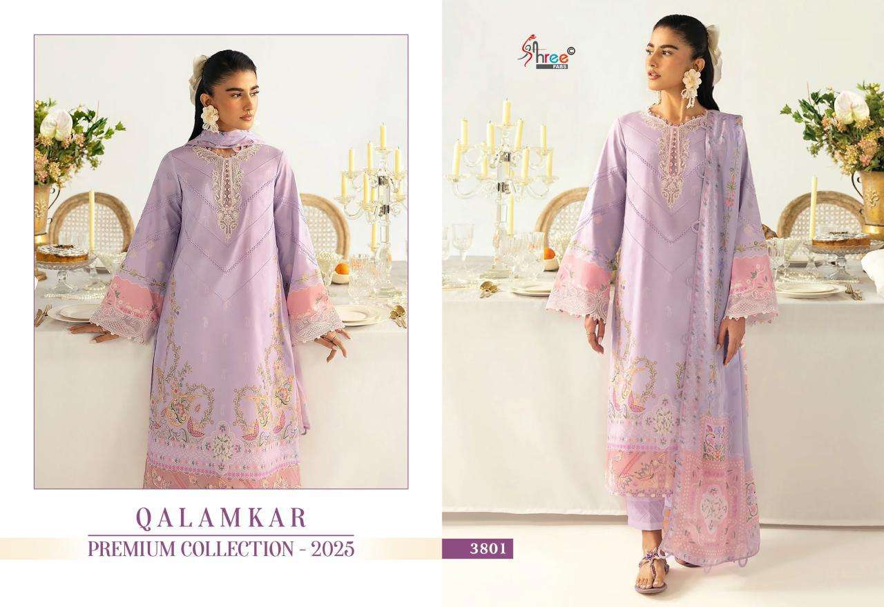 Shree Fabs Qalamkar Premiun Collection 2025 Chiffon Dupatta Wholesale unstitched salwar kameez