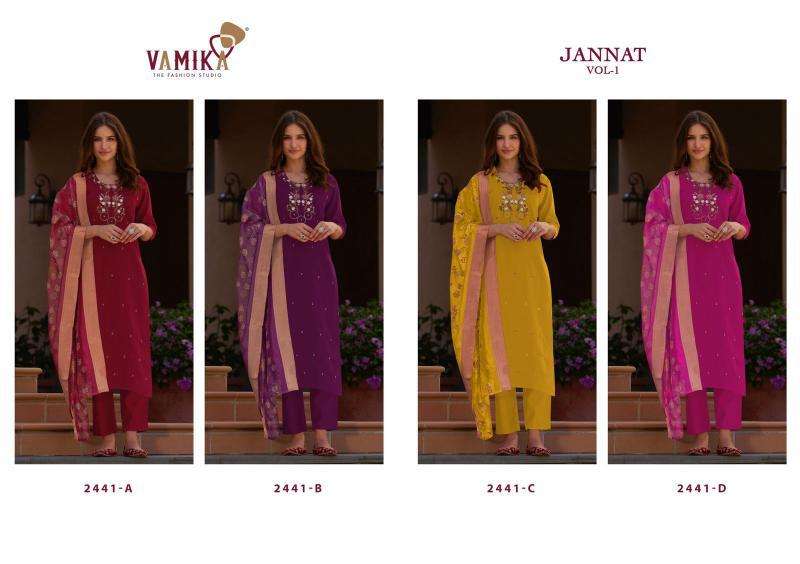 Vamika Jannat Vol 1 (D.NO.2441A To 2441D) Kurti factory in India